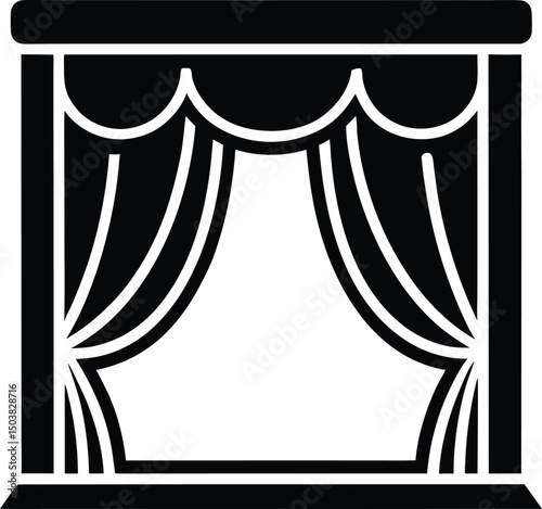 Stage Curtain Icon Outline Vector Illustration