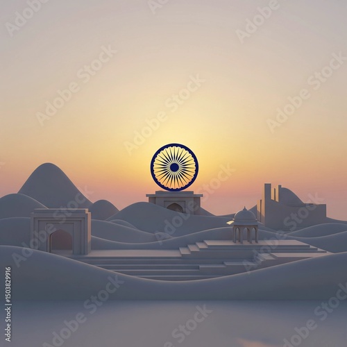 sunset over the city
