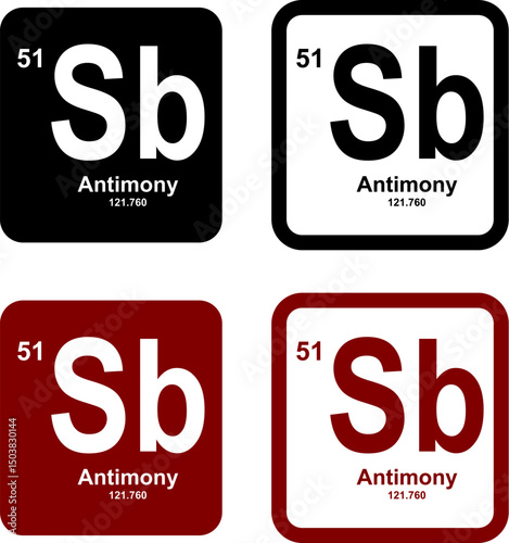 Antimony icon set. vector template illustration for web design