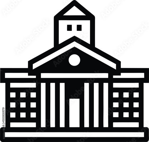 University Icon Outline Vector Illustration