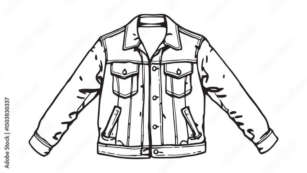 Blue denim jacket with front pockets Blue denim jacket with front pockets