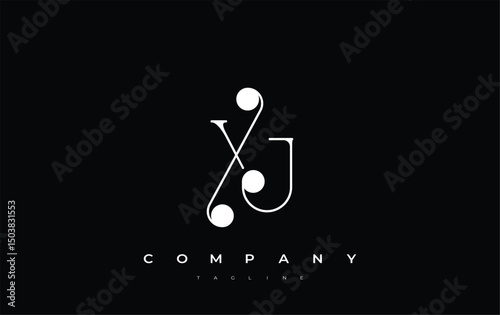 XJ Typography Logo Design. Stylish monogram design depiction featuring the letters X and J combined in an artistic signature style, delivering a unique and creative visual representation.