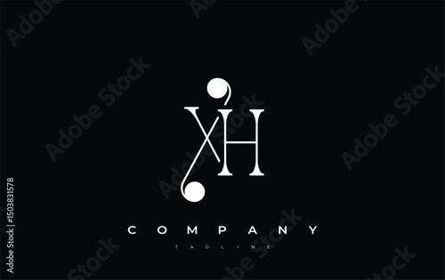 XH Typography Logo Design. Stylish monogram design depiction featuring the letters X and H combined in an artistic signature style, delivering a unique and creative visual representation.