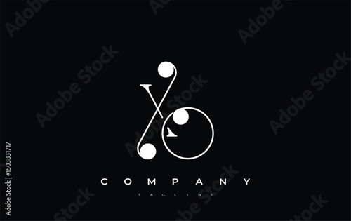 XO Typography Logo Design. Stylish monogram design depiction featuring the letters X and O combined in an artistic signature style, delivering a unique and creative visual representation.