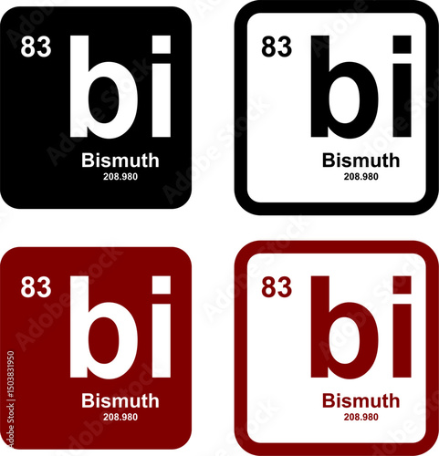 Bismuth icon set. vector template illustration for web design