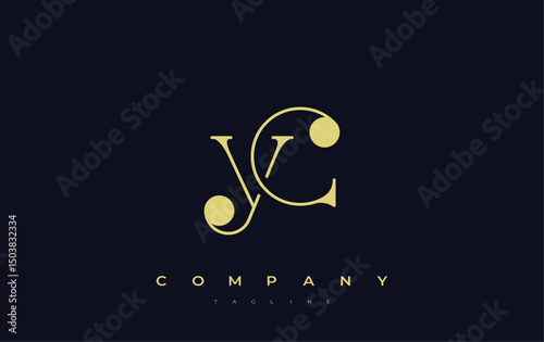 YC Typography Logo Design. Stylish monogram design depiction featuring the letters Y and C combined in an artistic signature style, delivering a unique and creative visual representation.