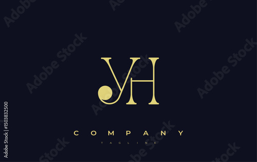 YH Typography Logo Design. Stylish monogram design depiction featuring the letters Y and H combined in an artistic signature style, delivering a unique and creative visual representation.