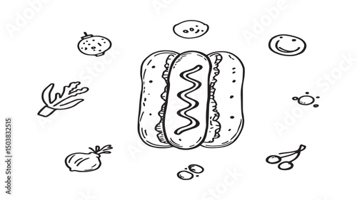 Savory Hot Dog With Pickles Mustard