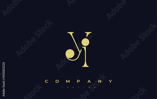 YI Typography Logo Design. Stylish monogram design depiction featuring the letters Y and I combined in an artistic signature style, delivering a unique and creative visual representation.