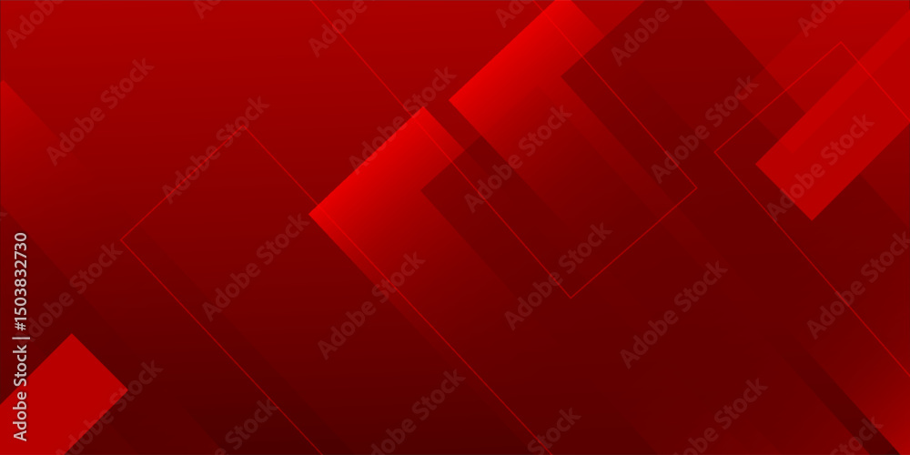 Fototapeta premium Abstract red geometric shapes background. Vector illustration