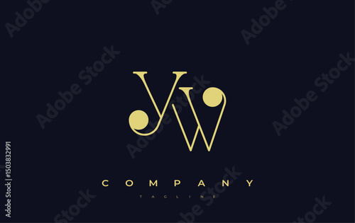 YW Typography Logo Design. Stylish monogram design depiction featuring the letters Y and W combined in an artistic signature style, delivering a unique and creative visual representation.