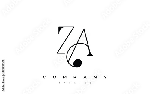ZA Typography Logo Design. Stylish monogram design depiction featuring the letters Z and A combined in an artistic signature style, delivering a unique and creative visual representation.