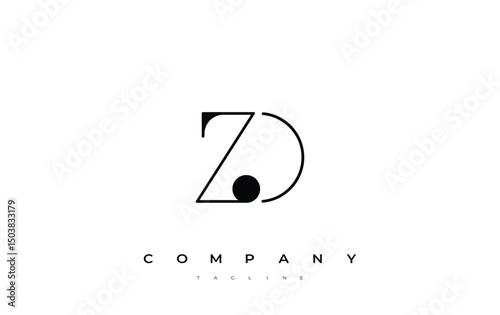 ZD Typography Logo Design. Stylish monogram design depiction featuring the letters Z and D combined in an artistic signature style, delivering a unique and creative visual representation.