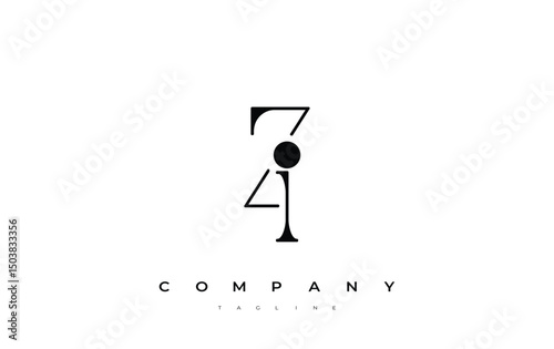 ZI Typography Logo Design. Stylish monogram design depiction featuring the letters Z and I combined in an artistic signature style, delivering a unique and creative visual representation.