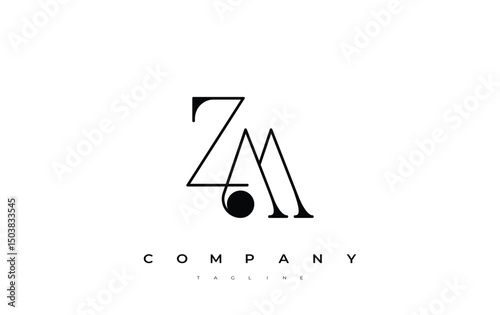 ZM Typography Logo Design. Stylish monogram design depiction featuring the letters Z and M combined in an artistic signature style, delivering a unique and creative visual representation.