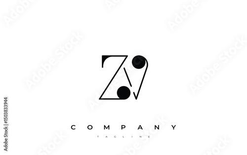 ZV Typography Logo Design. Stylish monogram design depiction featuring the letters Z and V combined in an artistic signature style, delivering a unique and creative visual representation.