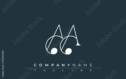 AA Typography Logo Design. Stylish monogram design depiction featuring the letters A and A combined in an artistic signature style, delivering a unique and creative visual representation.