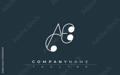 AE Typography Logo Design. Stylish monogram design depiction featuring the letters A and E combined in an artistic signature style, delivering a unique and creative visual representation.