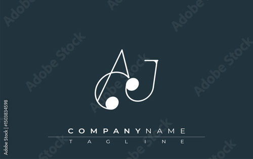 AJ Typography Logo Design. Stylish monogram design depiction featuring the letters A and J combined in an artistic signature style, delivering a unique and creative visual representation.