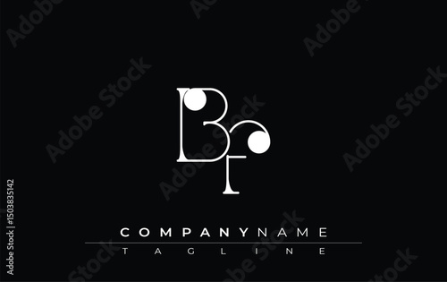 BF Typography Logo Design. Stylish monogram design depiction featuring the letters B and F combined in an artistic signature style, delivering a unique and creative visual representation.