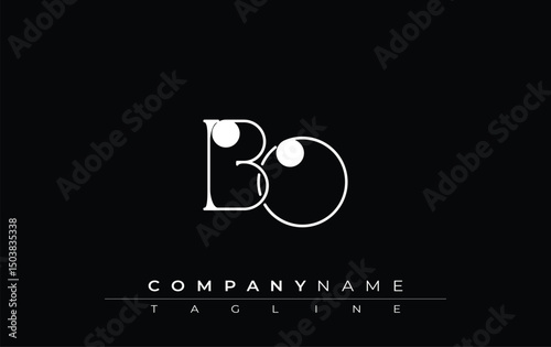 BO Typography Logo Design. Stylish monogram design depiction featuring the letters B and O combined in an artistic signature style, delivering a unique and creative visual representation.