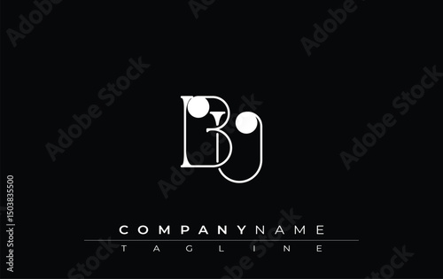 BU Typography Logo Design. Stylish monogram design depiction featuring the letters B and U combined in an artistic signature style, delivering a unique and creative visual representation.
