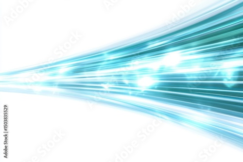 Abstract blue light streaks background isolated on white background