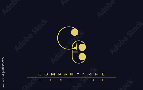 CE Typography Logo Design. Stylish monogram design depiction featuring the letters C and E combined in an artistic signature style, delivering a unique and creative visual representation.