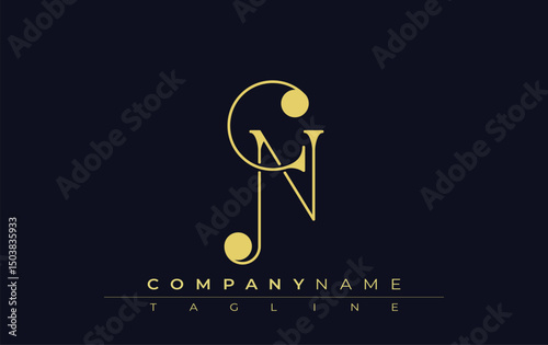 CN Typography Logo Design. Stylish monogram design depiction featuring the letters C and N combined in an artistic signature style, delivering a unique and creative visual representation.