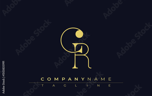 CR Typography Logo Design. Stylish monogram design depiction featuring the letters C and R combined in an artistic signature style, delivering a unique and creative visual representation.