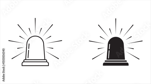 Siren line icon set, outline icon style, linear pictogram icon   