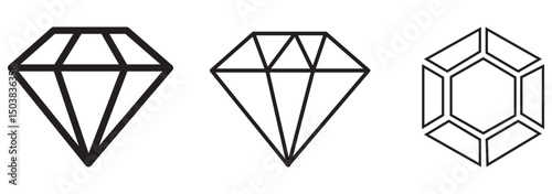 diamond icon set vector. diamond sign icon for web site