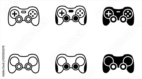 Joystick gamepad icon set. flat illustration of vector icon