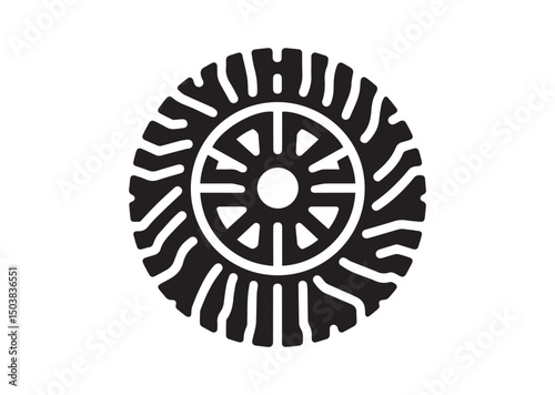 Tire Icon, Tire Silhouette of Black Vector