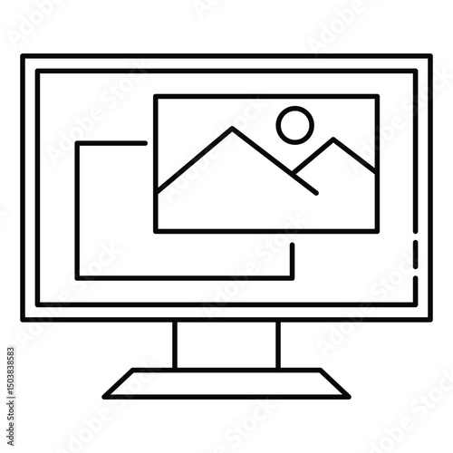 Landscape black Painting icon design
