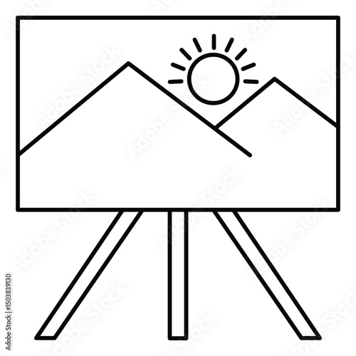 Landscape black Painting icon design