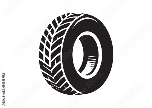 Tire Icon, Tire Silhouette of Black Vector