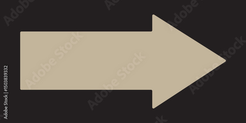  Long arrow icon. Long arrow vector icon. Straight long arrow vector icon. Gray arrow pointing right on black background. Eps 10