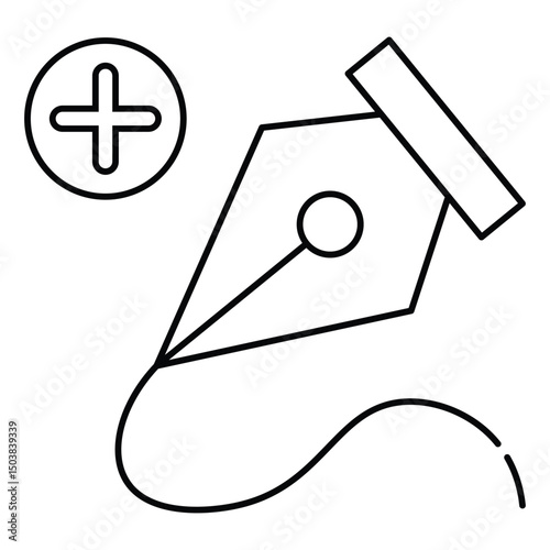 Fountain Pen nib glyph Icons