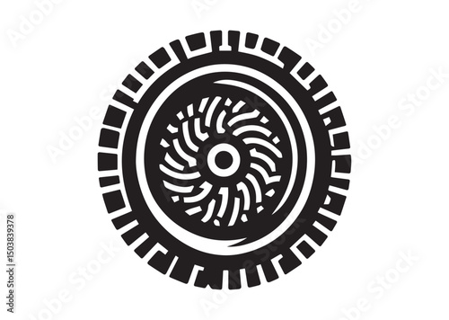 Tire Icon, Tire Silhouette of Black Vector