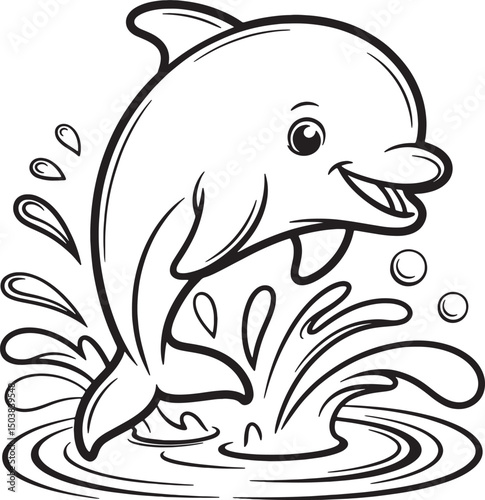 dolphin fish line art background stock photos premium quality