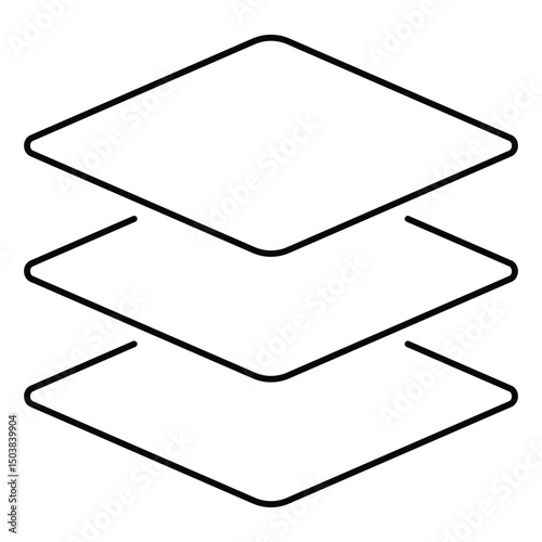 Three layer black solid icon
