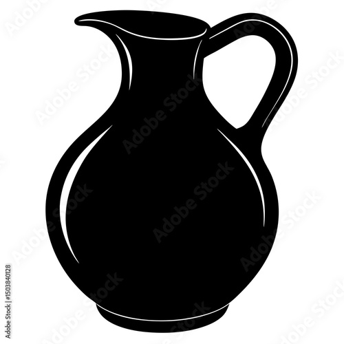 black ceramic jug