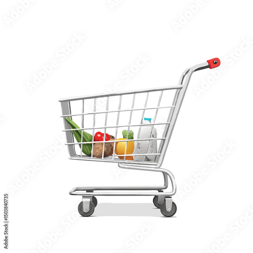 vector realistic shopping cart  vector