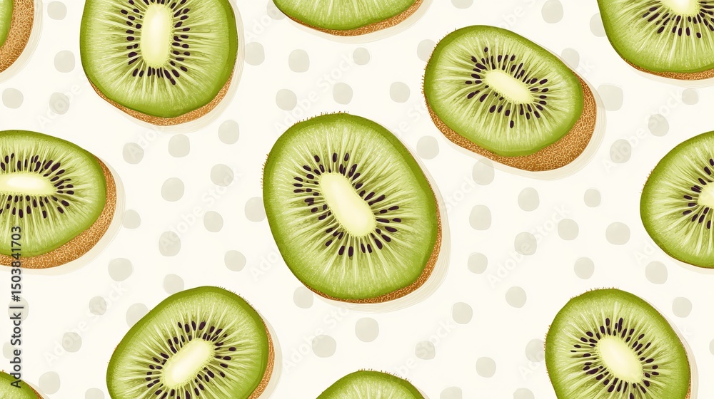 Fototapeta premium Delicious Kiwi Slices: Fresh Fruit Background