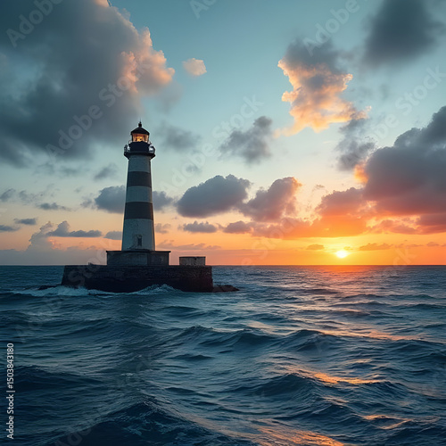 lighthouse at sunset