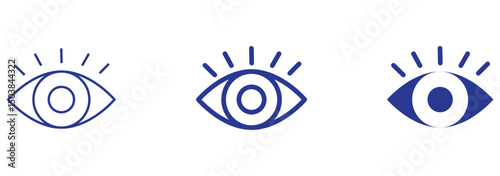 Eye icon set. Open eyes icon vector