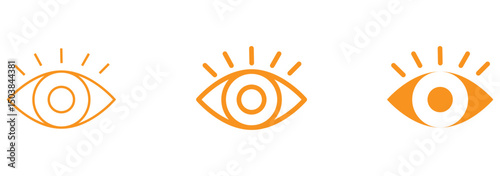 Eye icon set. Open eyes icon vector