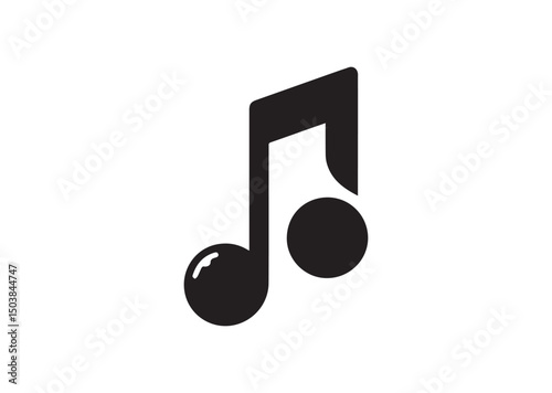 Musical Note Icon, Musical Note Silhouette Vector