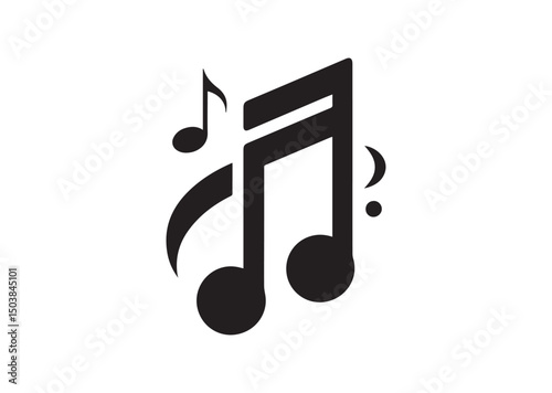 Musical Note Icon, Musical Note Silhouette Vector